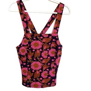 Anthropologie | Porridge Clothing Seamed Cross Back Floral Tank Top NWT | sz L